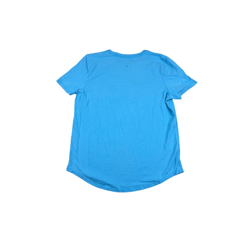 Lululemon Love Crew Tee M Cyan Blue Short Sleeve Curved Hem Activewear T-Shirt - Picture 2 of 3